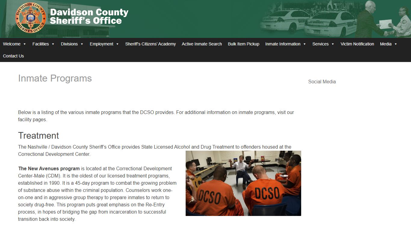 Inmate Programs – Davidson County Sheriff - Nashville