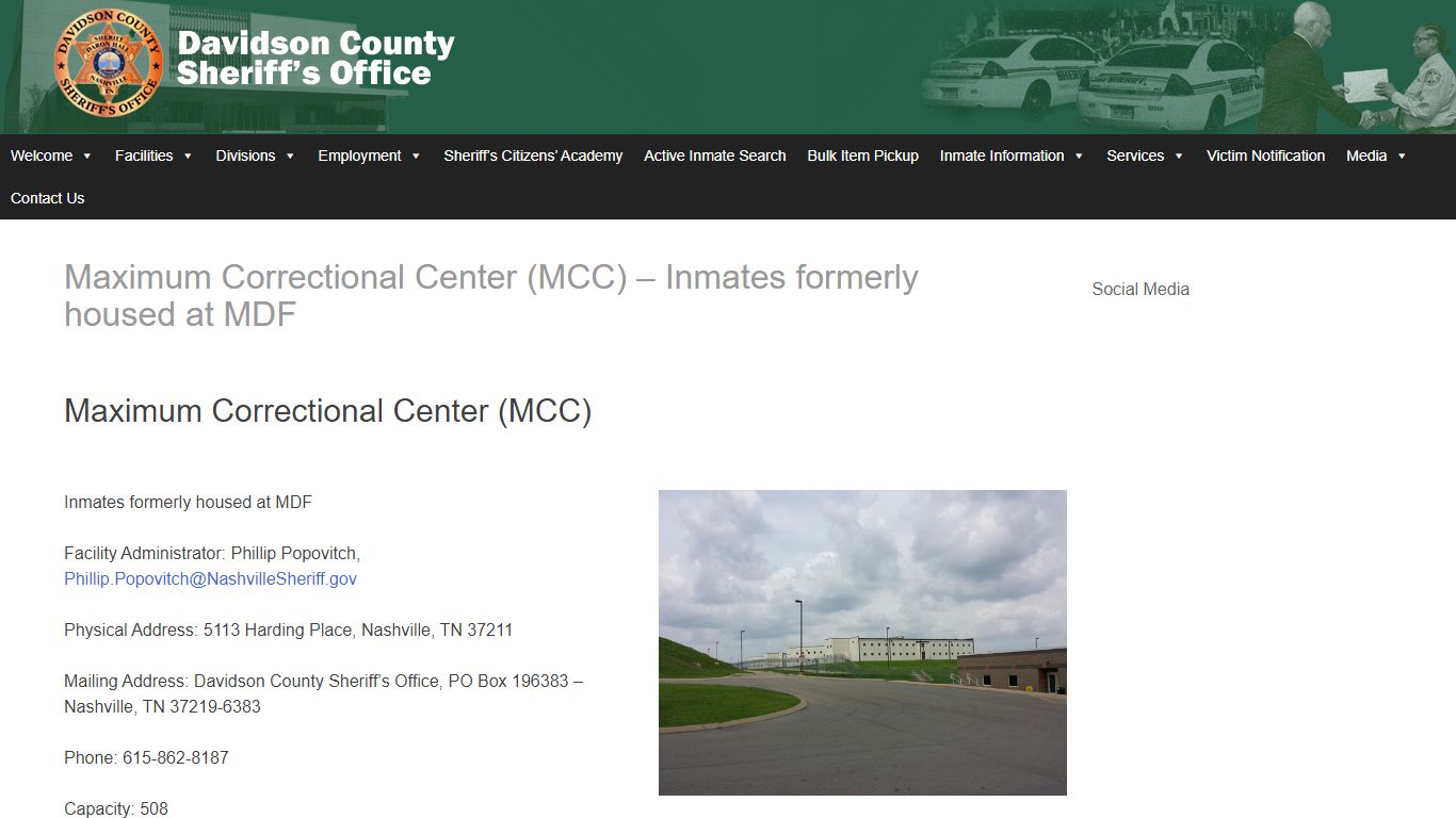 Inmates formerly housed at MDF - Nashville